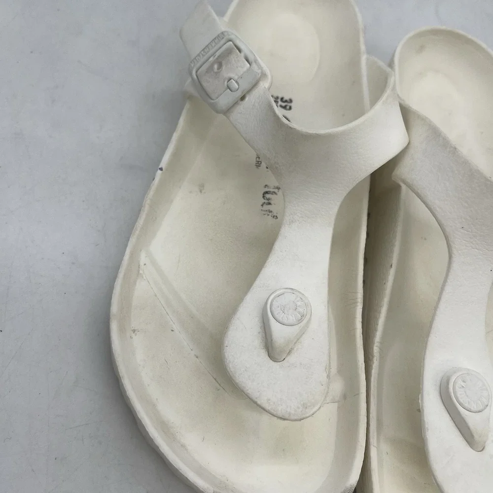 Birkenstock Gizeh EVA Shoes Mens 6 Womens 8 Regular Fit White Casual Slip On